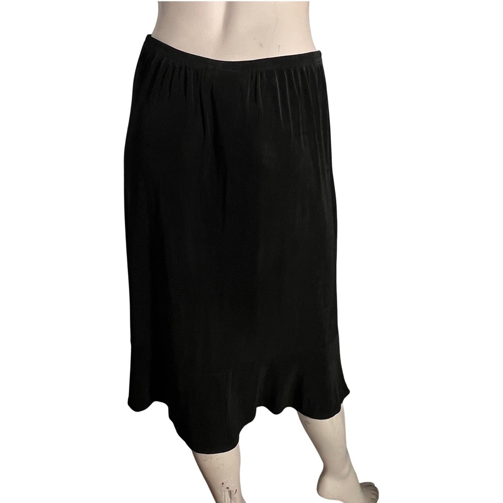 Minimalist Midi Skirt Women Large Black Elastic Waist Stretch Y2K N Touch Career - Picture 3 of 8